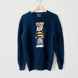Ralp Lauren XXL (Japan) Polo Bear navy knit iconic sweater